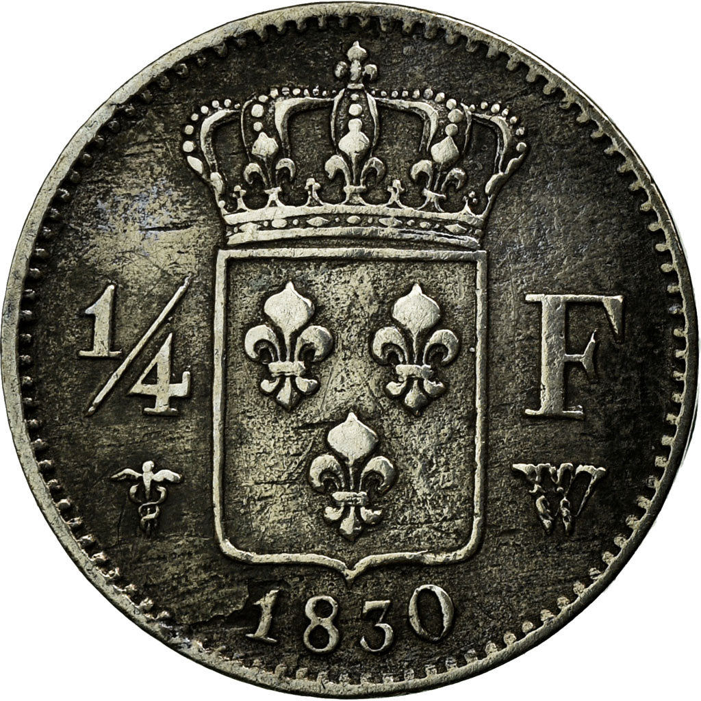 Moneta, Francja, Charles X, 1/4 Franc, 1830, Lille, EF(40-45), Srebro