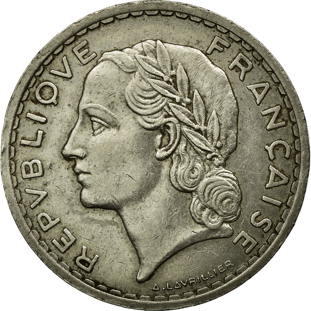 Coin, France, Lavrillier, 5 Francs, 1937, Paris, EF(40-45), Nickel, KM:888