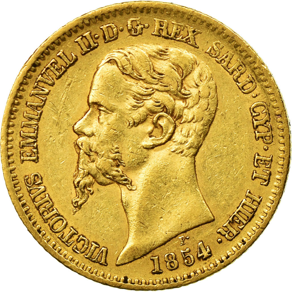 Coin, ITALIAN STATES, SARDINIA, Vittorio Emanuele II, 20 Lire, 1854, Genoa