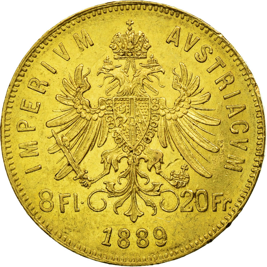 Monnaie, Autriche, Franz Joseph I, 8 Florins-20 Francs, 1889, Vienne, TTB+, Or