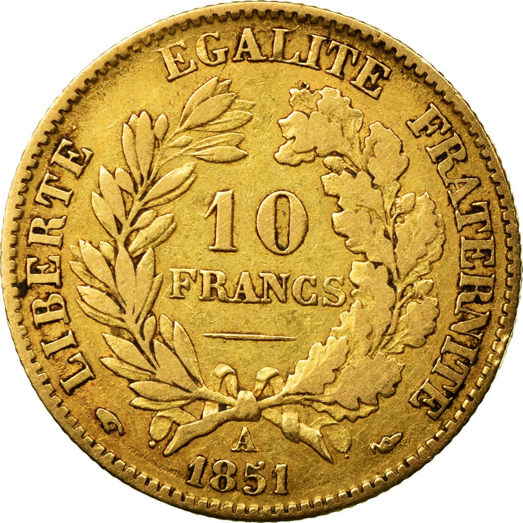 Monnaie, France, Cérès, 10 Francs, 1851, Paris, TB+, Or, Gadoury:1012, KM:770