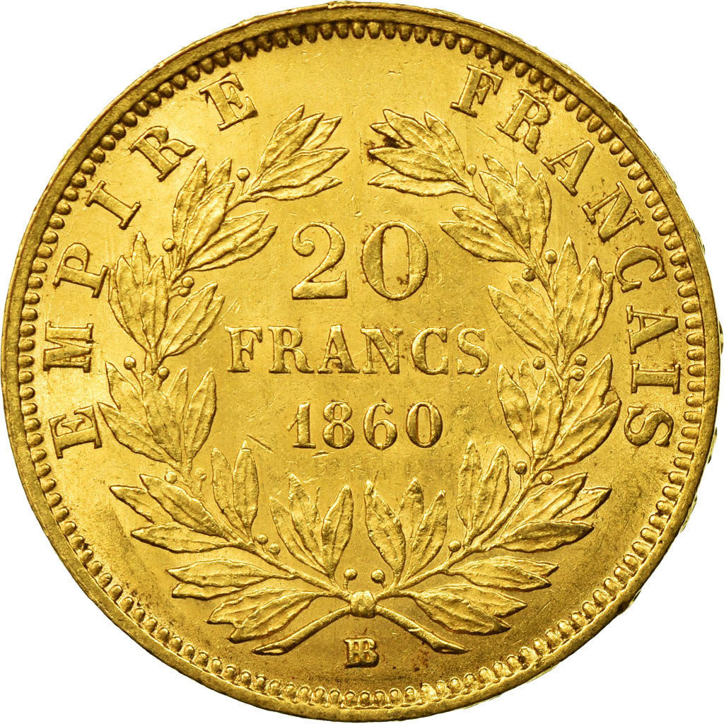 Coin, France, Napoleon III, Napoléon III, 20 Francs, 1860, Strasbourg