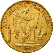 Moeda, França, Génie, 20 Francs, 1871, Paris, AU(50-53), Dourado, KM:825