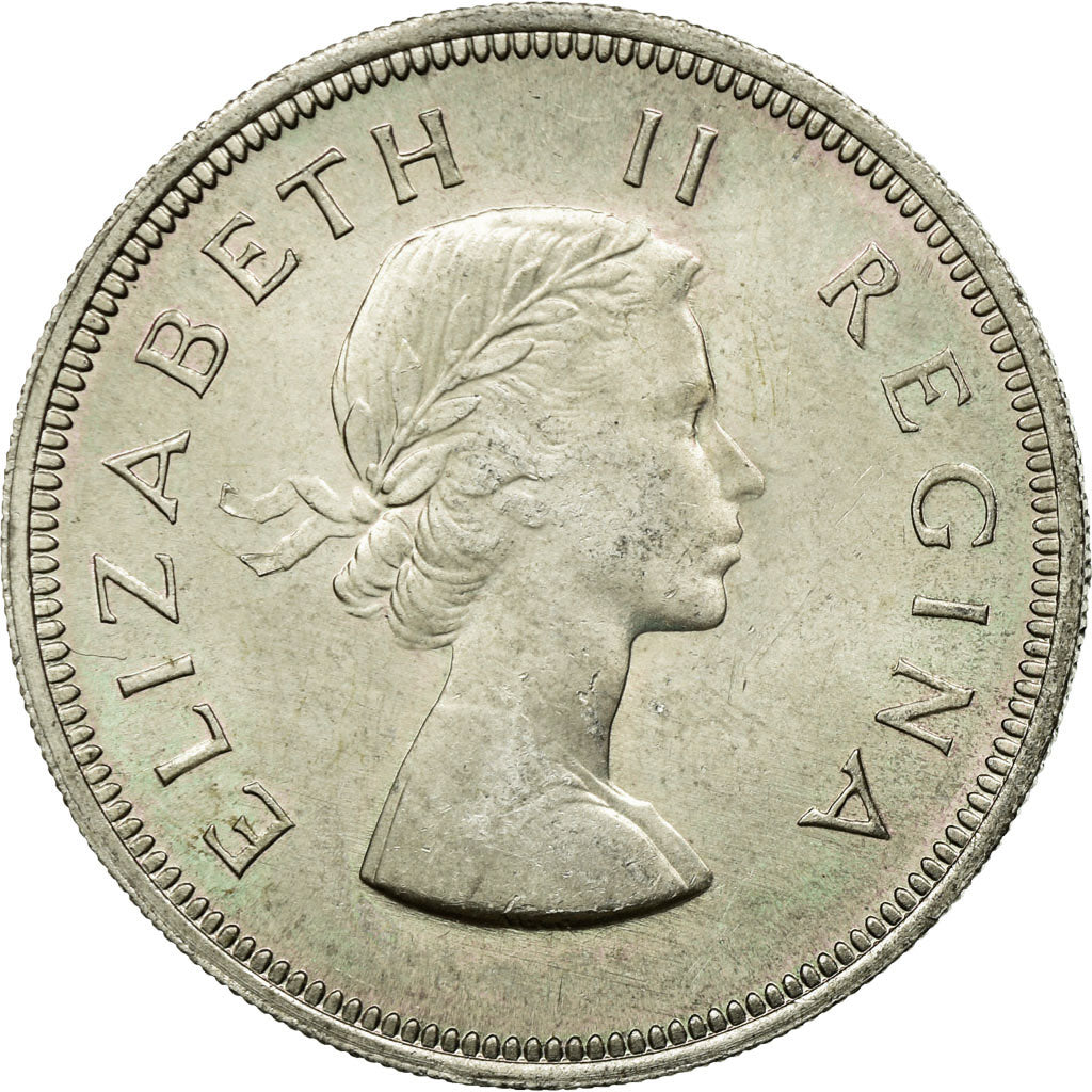 Moneda, Sudáfrica, Elizabeth II, 2-1/2 Shillings, 1960, EBC+, Plata, KM:51