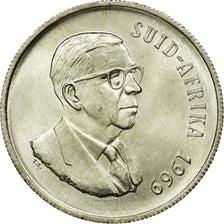 Coin, South Africa, Rand, 1969, MS(60-62), Silver, KM:80.2