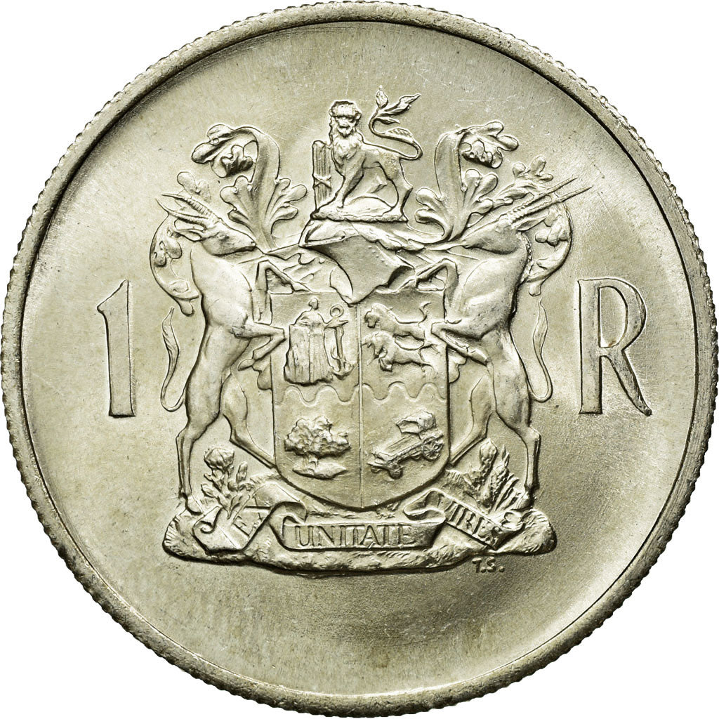 Coin, South Africa, Rand, 1969, MS(60-62), Silver, KM:80.2