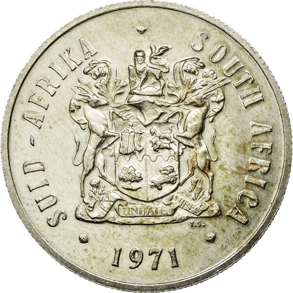 Coin, South Africa, Rand, 1971, AU(55-58), Silver, KM:88
