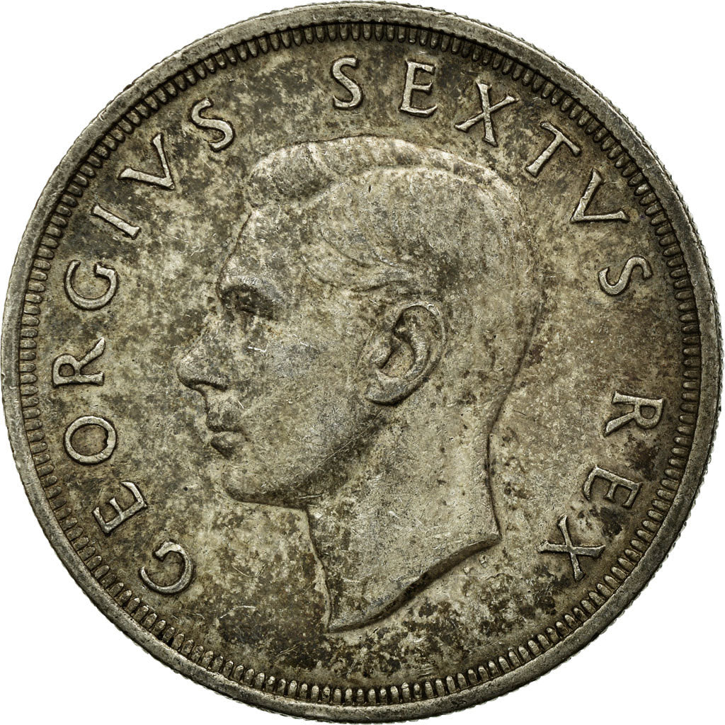 Coin, South Africa, George VI, 5 Shillings, 1950, AU(50-53), Silver, KM:40.1