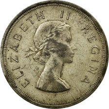 Coin, South Africa, Elizabeth II, 5 Shillings, 1958, EF(40-45), Silver, KM:52