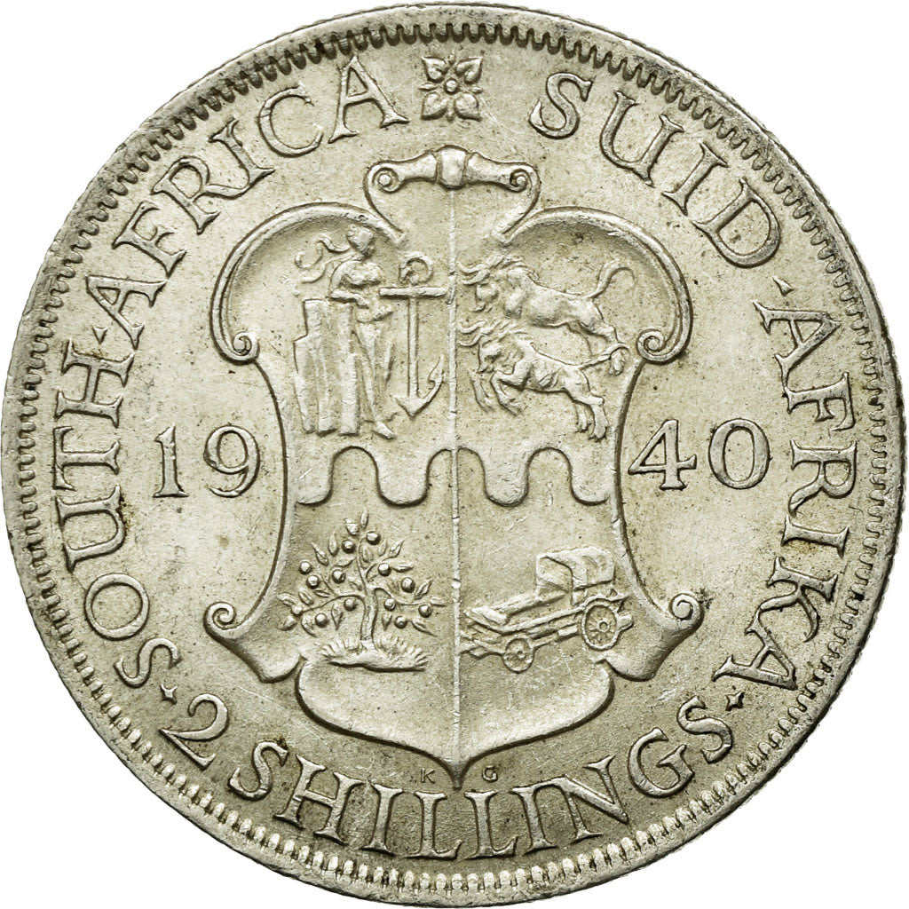 Coin, South Africa, George VI, 2 Shillings, 1940, AU(55-58), Silver, KM:29