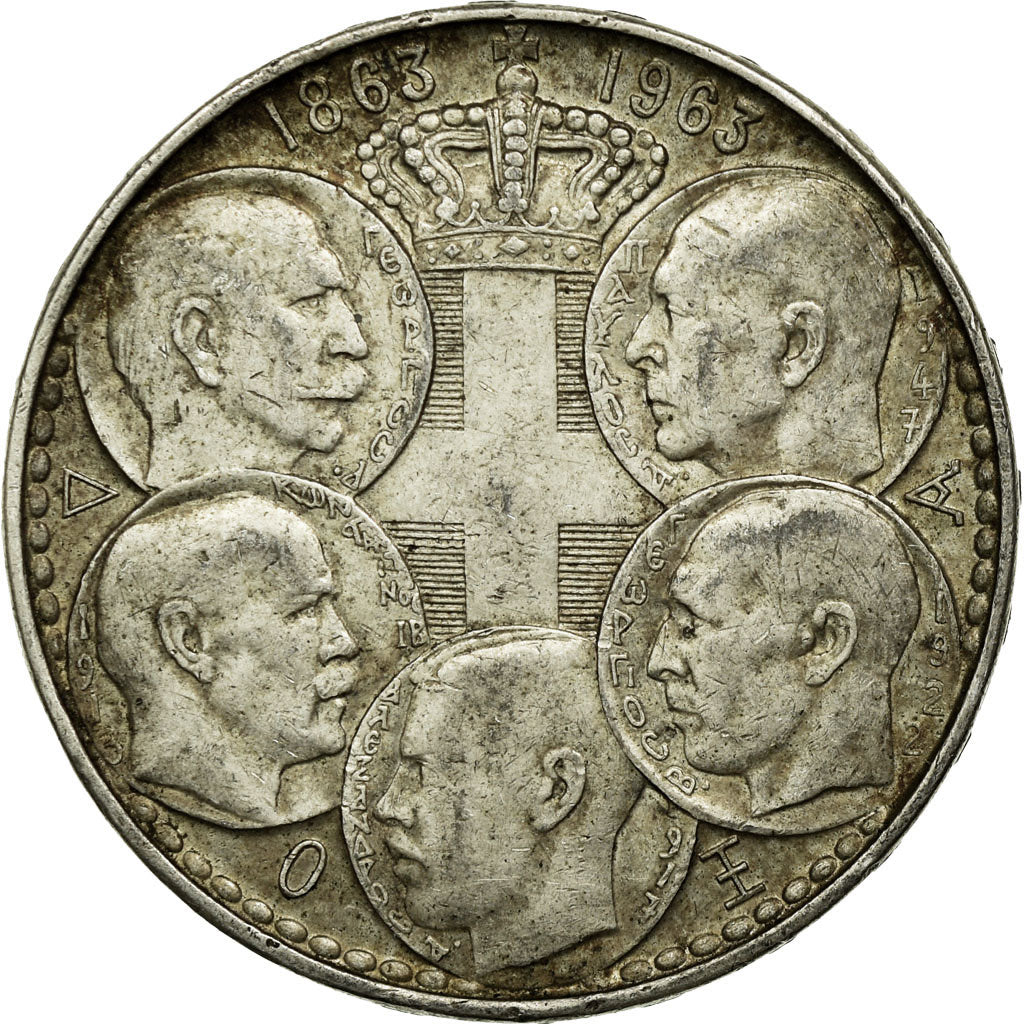 Coin, Greece, Paul I, 30 Drachmai, 1965, AU(50-53), Silver, KM:86
