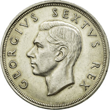 Moneta, Sudafrica, George VI, 5 Shillings, 1949, BB+, Argento, KM:40.1