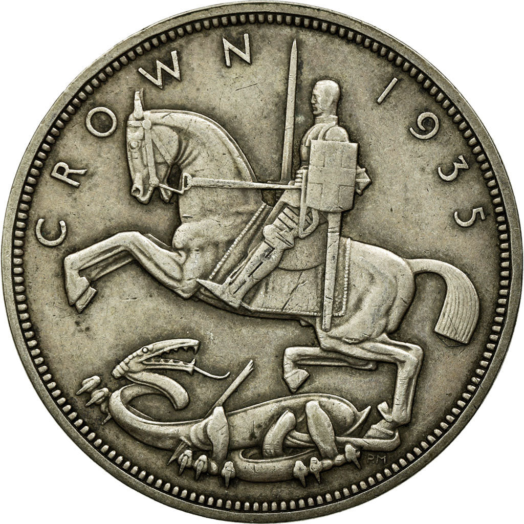 Coin, Great Britain, George V, Crown, 1935, AU(55-58), Silver, KM:842