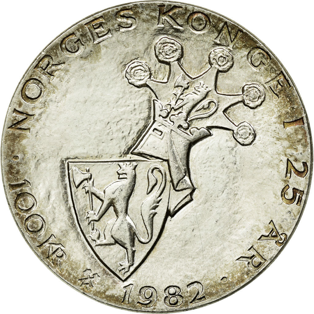 Münze, Norwegen, Olav V, 100 Kroner, 1982, VZ, Silber, KM:426