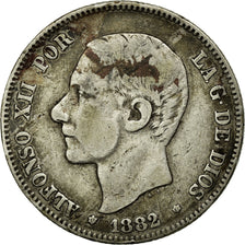 Coin, Spain, Alfonso XII, 2 Pesetas, 1882, VF(30-35), Silver, KM:678.2