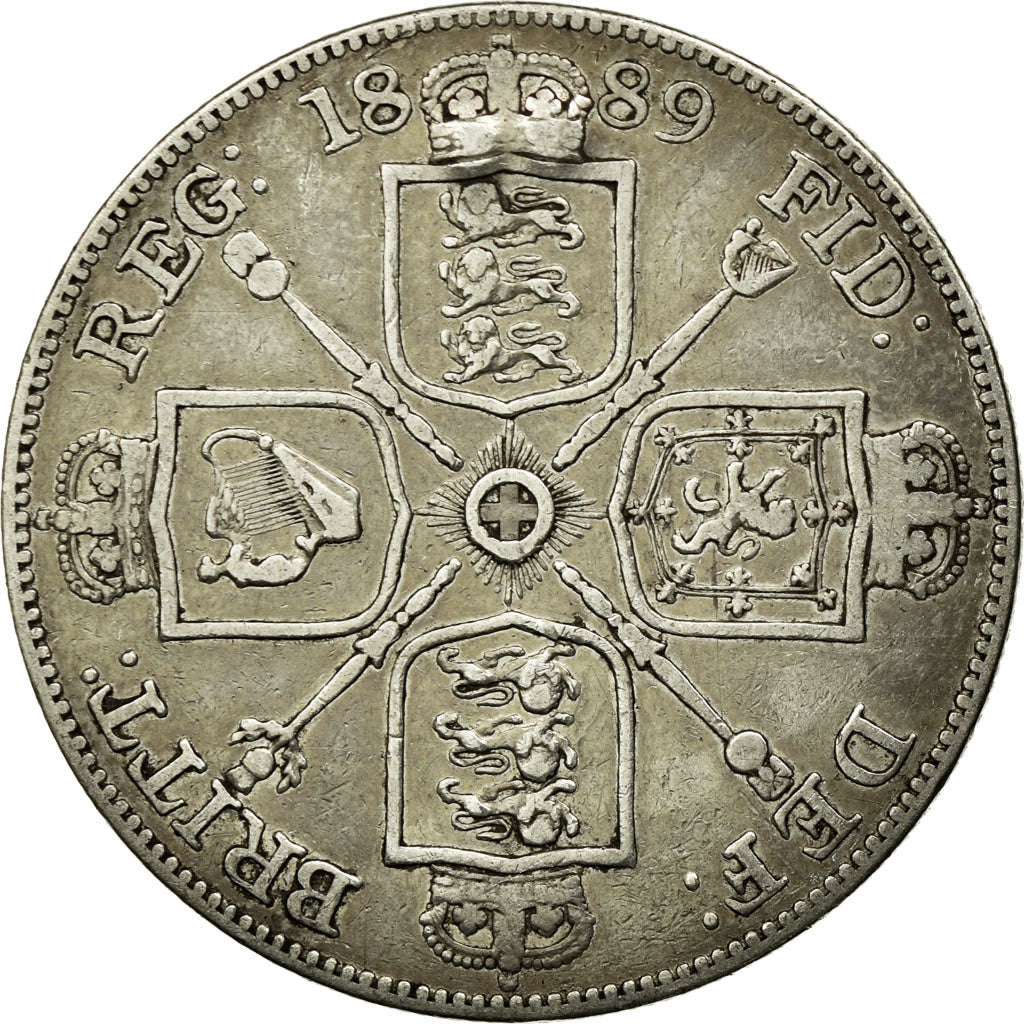 Coin, Great Britain, Victoria, Double Florin, 1889, VF(30-35), Silver, KM:763