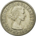 Moneda, Australia, Elizabeth II, Florin, 1954, Melbourne, MBC+, Plata, KM:55