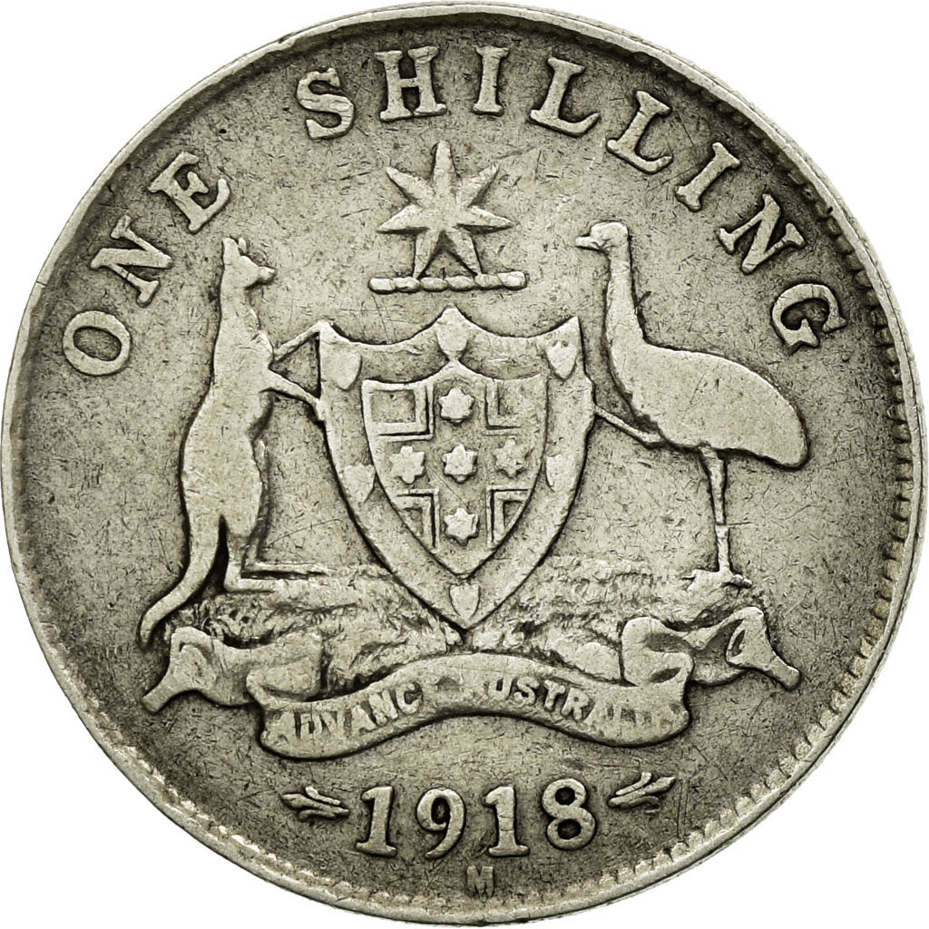 Coin, Australia, George V, Shilling, 1918, VF(30-35), Silver, KM:26