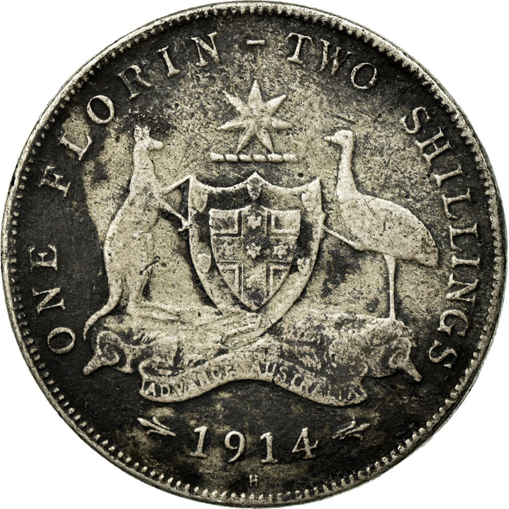 Coin, Australia, George V, Florin, 1914, VF(30-35), Silver, KM:27