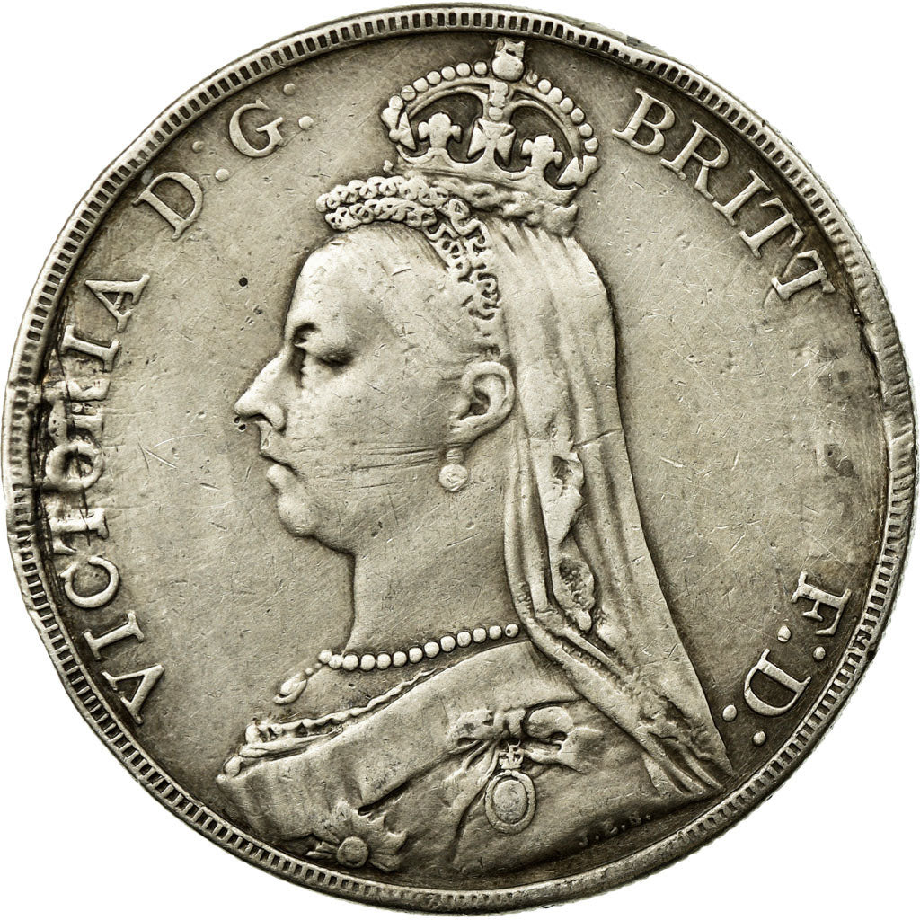 Coin, Great Britain, Victoria, Crown, 1887, London, VF(30-35), Silver, KM:765