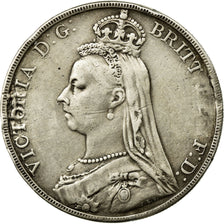 Coin, Great Britain, Victoria, Crown, 1887, London, VF(30-35), Silver, KM:765