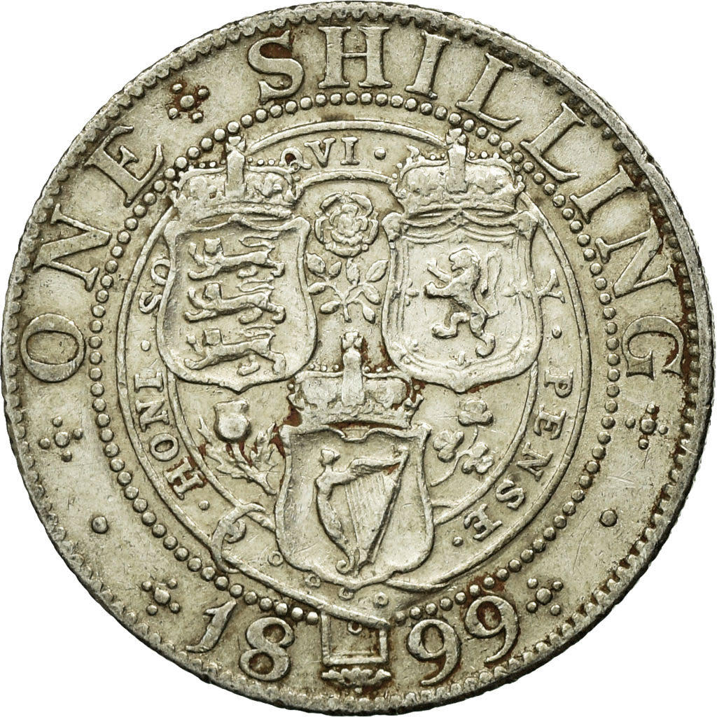 Moneda, Gran Bretaña, Victoria, Shilling, 1899, BC+, Plata, KM:780