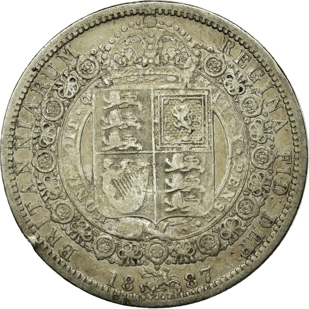 Coin, Great Britain, Victoria, 1/2 Crown, 1887, London, VF(20-25), Silver