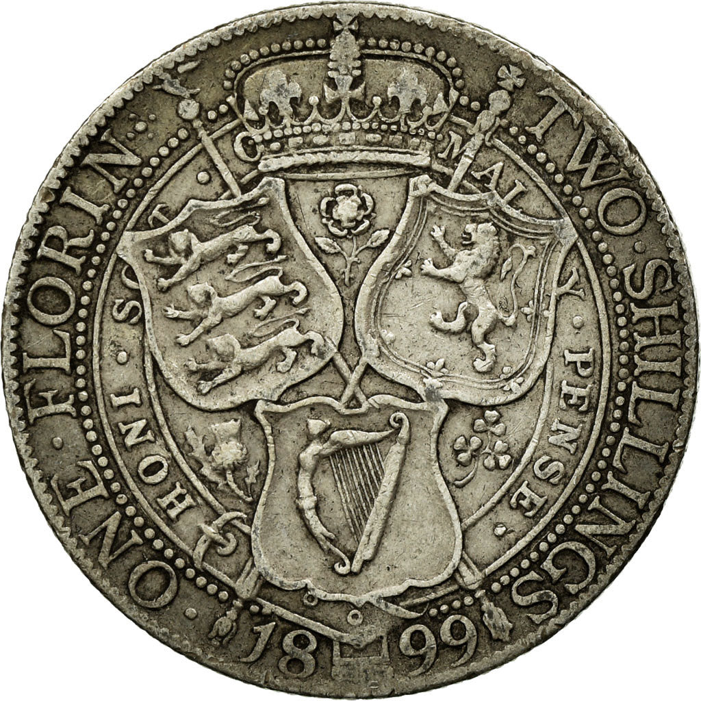 Coin, Great Britain, Victoria, Florin, Two Shillings, 1899, London, VF(30-35)