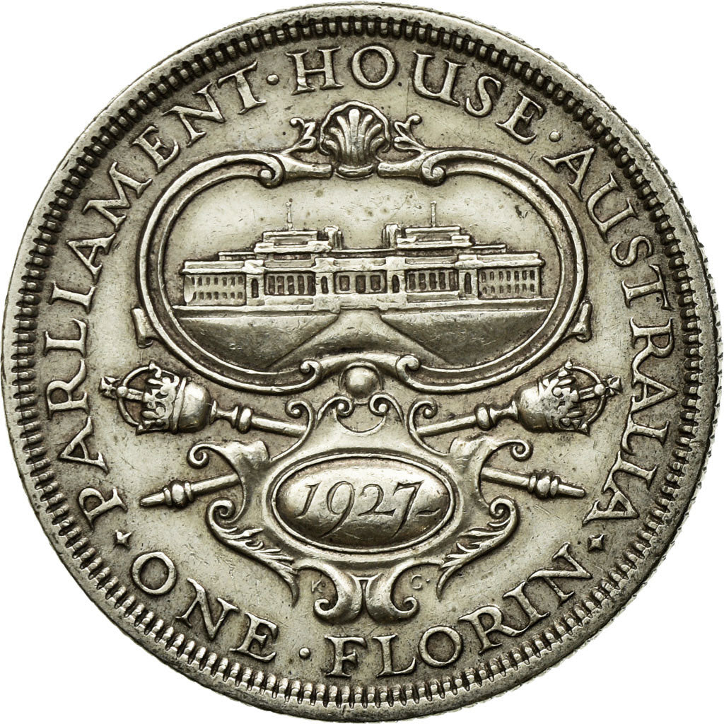 Moneta, Australia, George V, Florin, 1927, Melbourne, BB+, Argento, KM:31