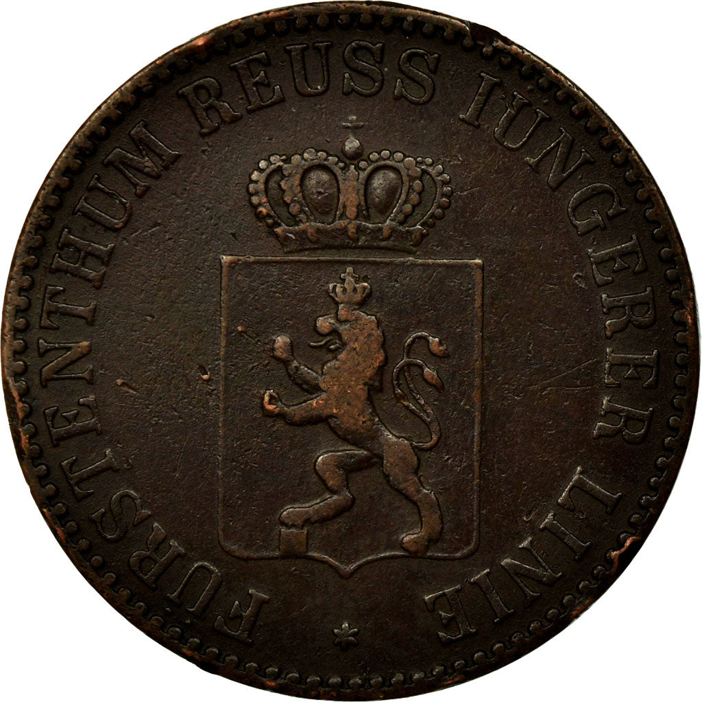 Münze, Deutsch Staaten, REUSS-SCHLEIZ, Heinrich LXVII, 3 Pfennig, 1864, Berlin