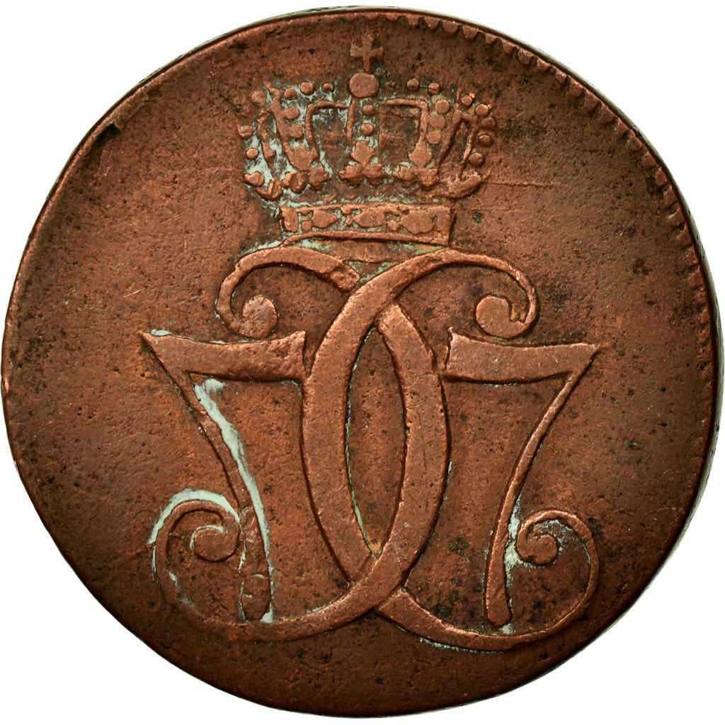 Coin, Denmark, Christian VII, Skilling, 1771, Copenhagen, EF(40-45), Copper