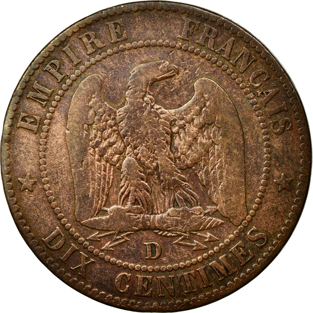 Coin, France, Napoleon III, Napoléon III, 10 Centimes, 1854, Lyon, Satirique