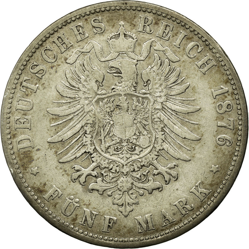 Coin, German States, PRUSSIA, Wilhelm I, 5 Mark, 1876, VF(30-35), Silver, KM:503