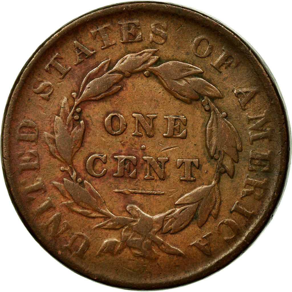 Coin, United States, Coronet Cent, Cent, 1833, U.S. Mint, Philadelphia