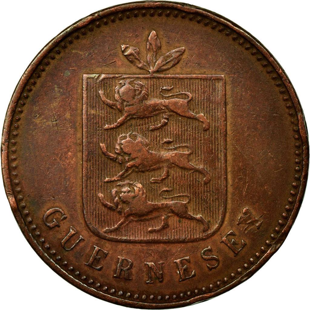 Coin, Guernsey, 4 Doubles, 1830, Birmingham, EF(40-45), Copper, KM:2