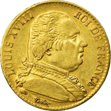 Moneda, Francia, Louis XVIII, Louis XVIII, 20 Francs, 1815, Paris, MBC, Oro