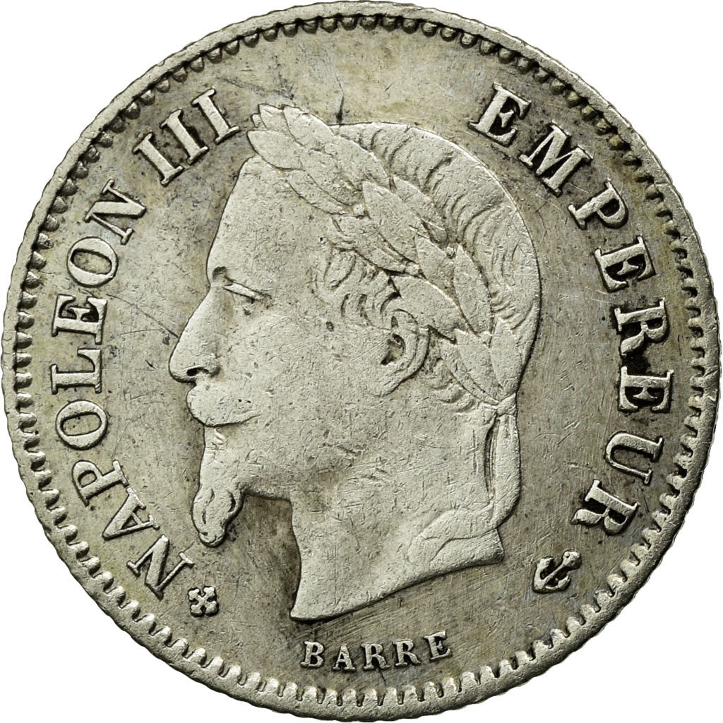 Moeda, França, Napoleon III, Napoléon III, 20 Centimes, 1868, Strasbourg