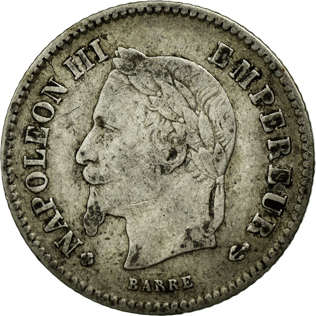 Moeda, França, Napoleon III, Napoléon III, 20 Centimes, 1868, Strasbourg