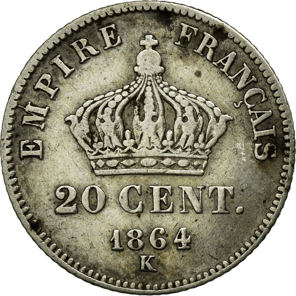 Coin, France, Napoleon III, Napoléon III, 20 Centimes, 1864, Bordeaux