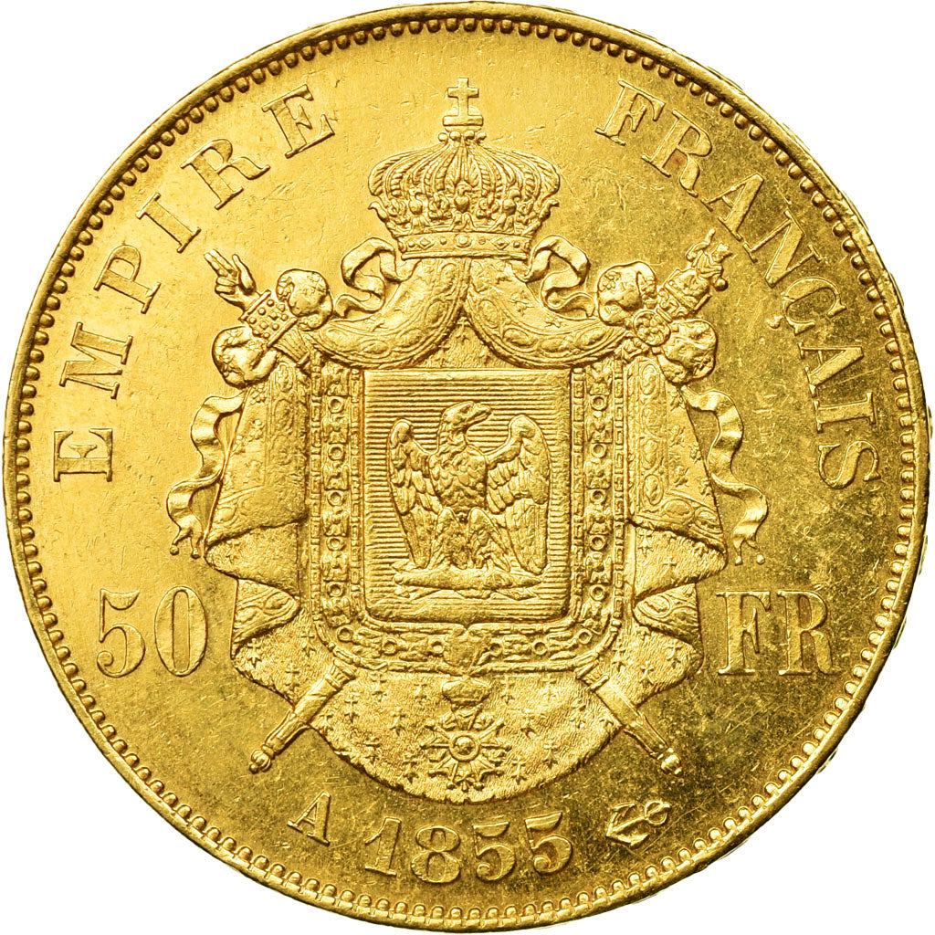 Coin, France, Napoleon III, Napoléon III, 50 Francs, 1855, Paris, AU(50-53)