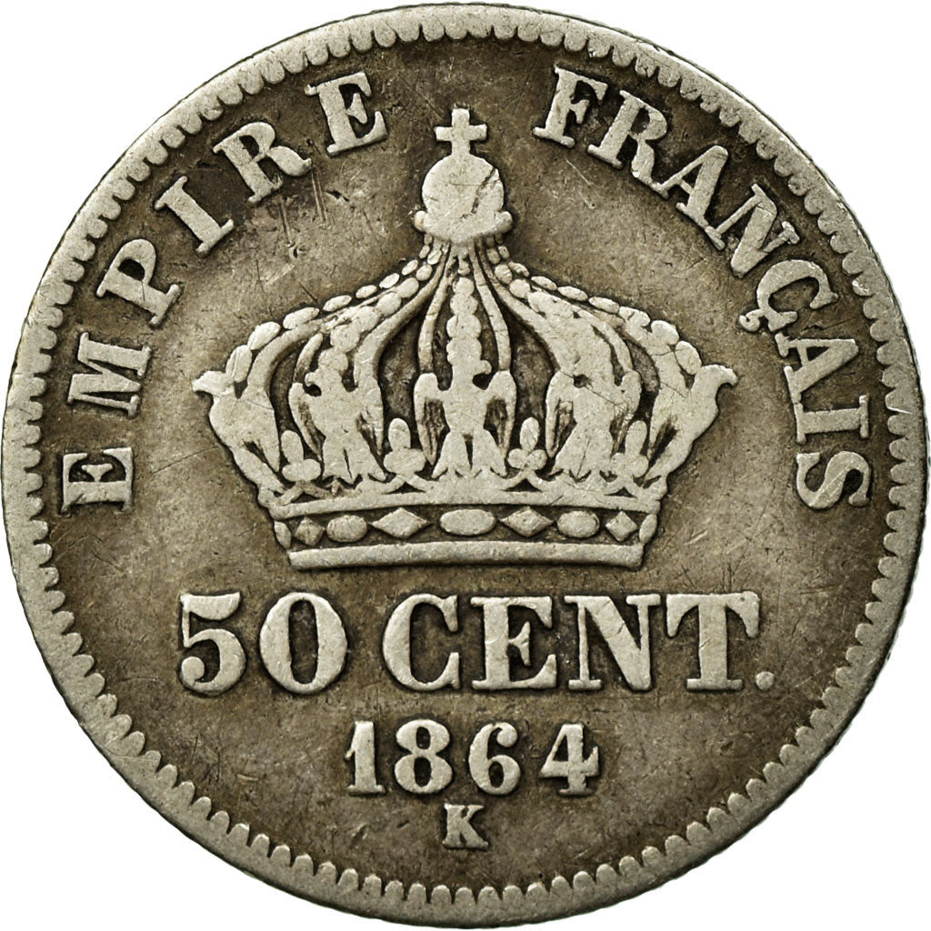 Coin, France, Napoleon III, Napoléon III, 50 Centimes, 1864, Bordeaux