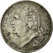 Coin, France, Louis XVIII, Louis XVIII, Franc, 1822, Paris, AU(50-53), Silver