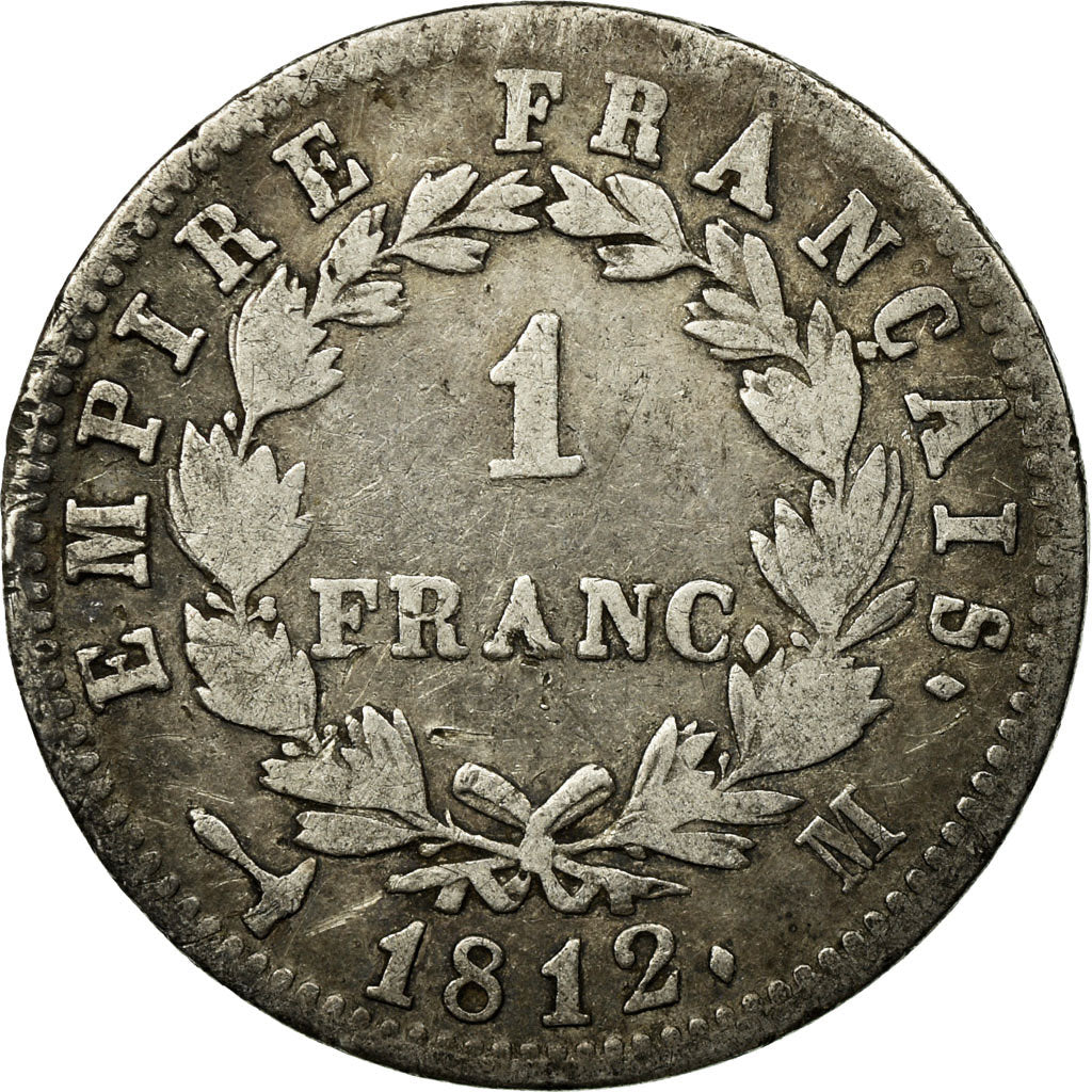 Moneta, Francja, Napoléon I, Franc, 1812, Toulouse, VF(20-25), Srebro