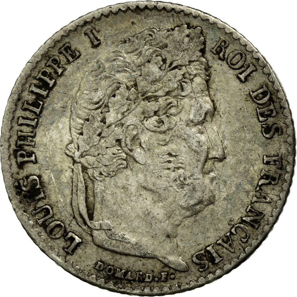 Moneta, Francja, Louis-Philippe, 1/4 Franc, 1835, Paris, VF(20-25), Srebro