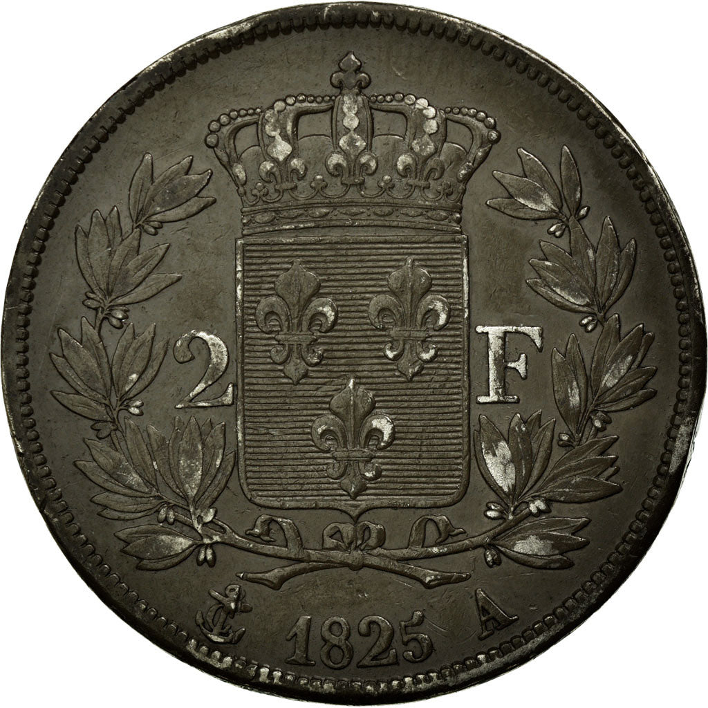 Coin, France, Charles X, 2 Francs, 1825, Paris, EF(40-45), Silver, KM:725.1