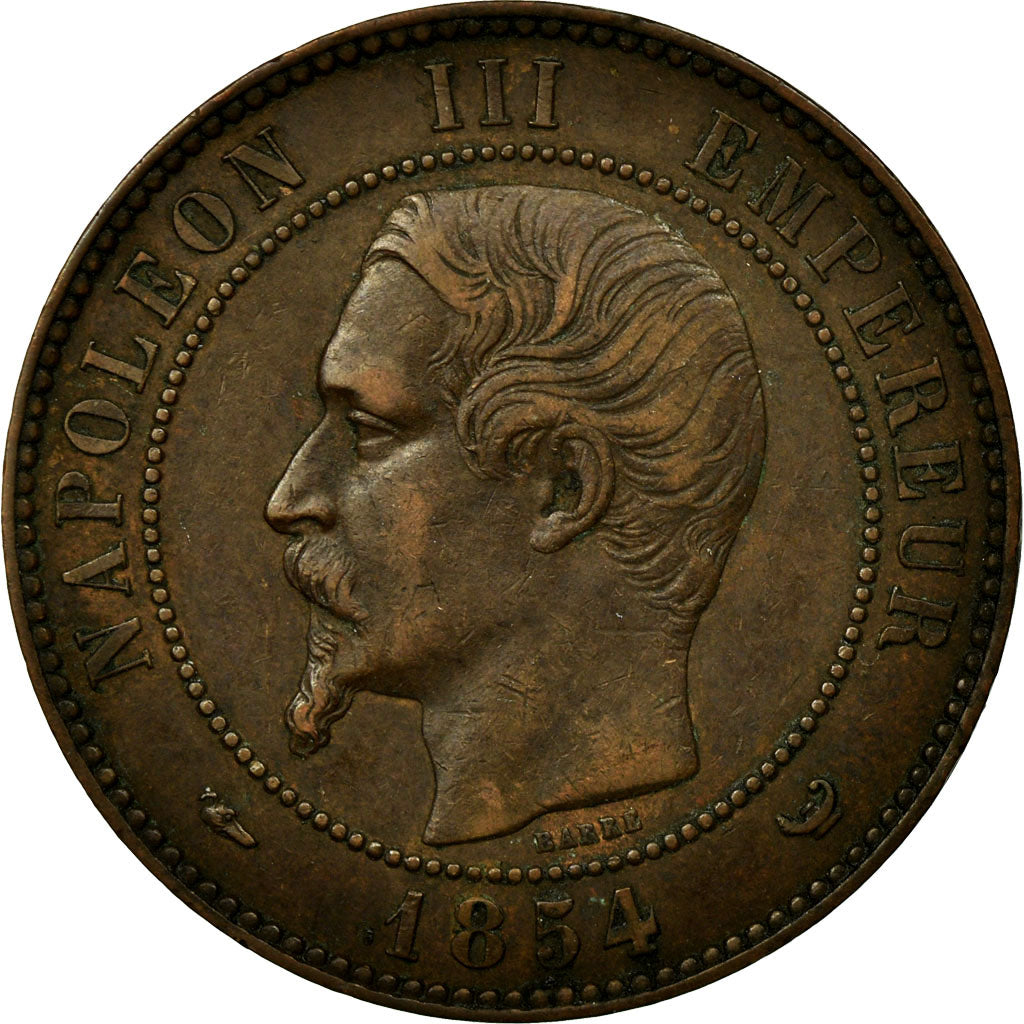 Monnaie, France, 10 Centimes, 1854, Lille, TTB, Bronze, Gadoury:251, KM:M25