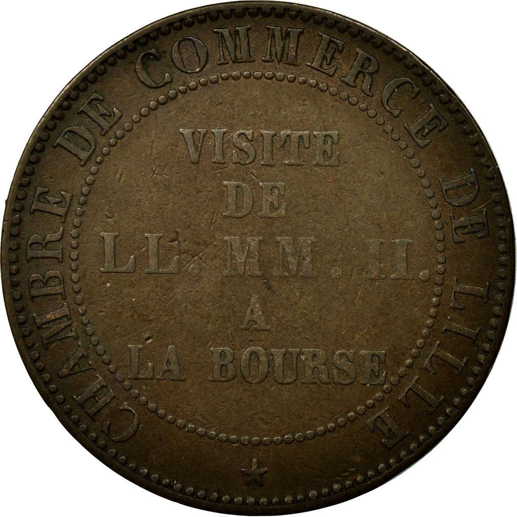 Francia, Token, Chamber of Commerce, Visite de Napoléon III à Lille, 1853, MB