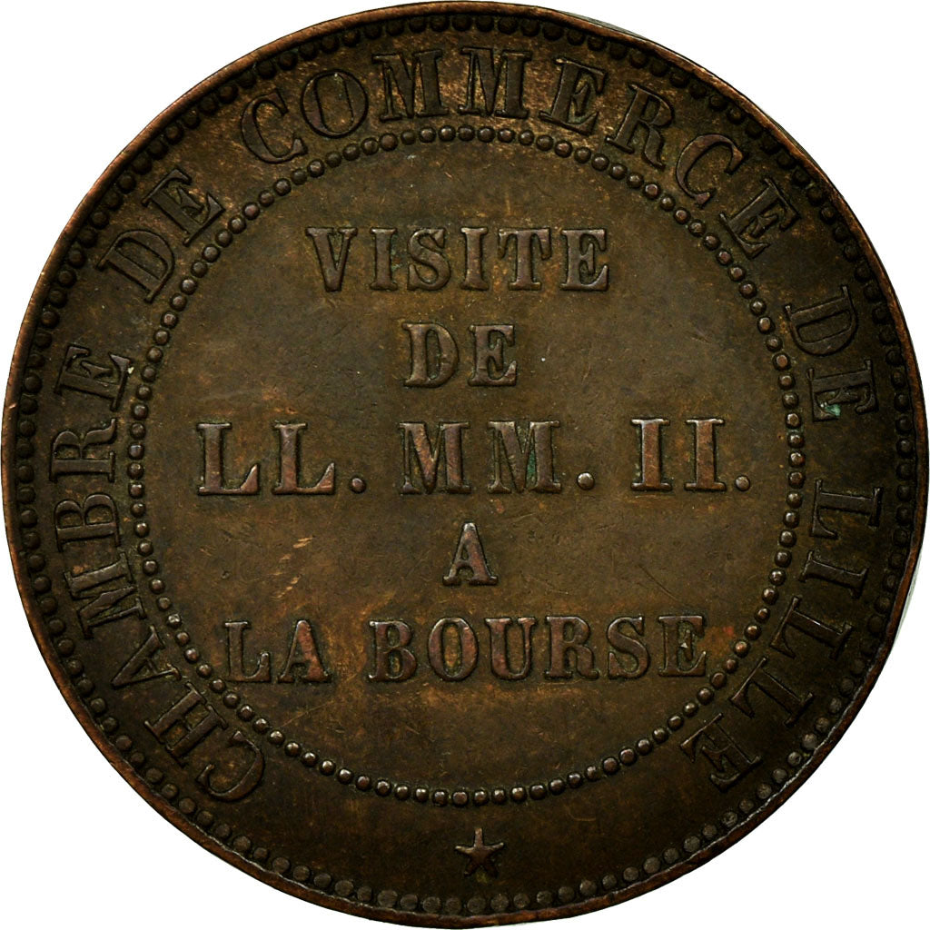Francia, Token, Chamber of Commerce, Visite de Napoléon III à Lille, 1853
