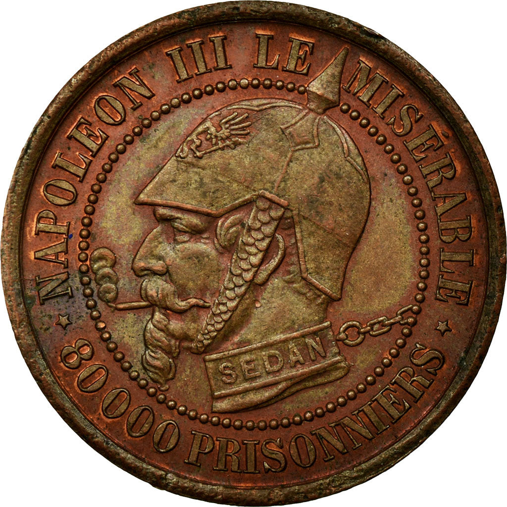 Coin, France, 5 Centimes, 1871, Paris, Satirique, AU(55-58), Bronze