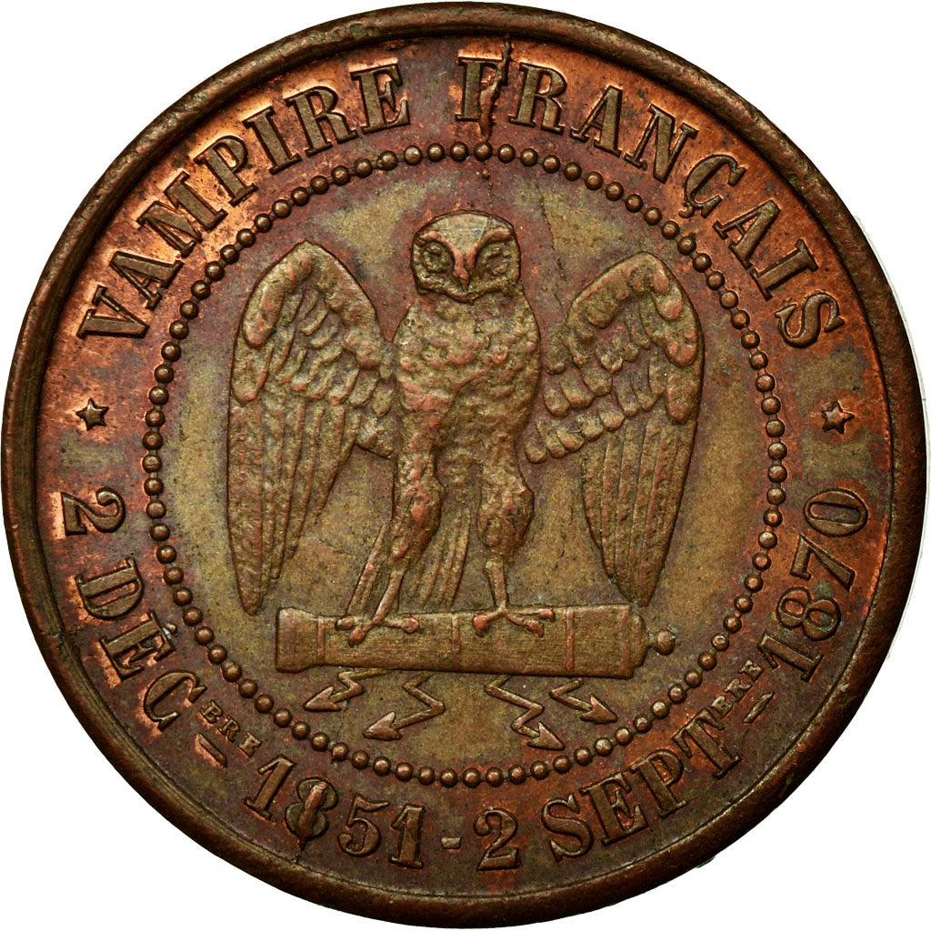 Coin, France, 5 Centimes, 1871, Paris, Satirique, AU(55-58), Bronze
